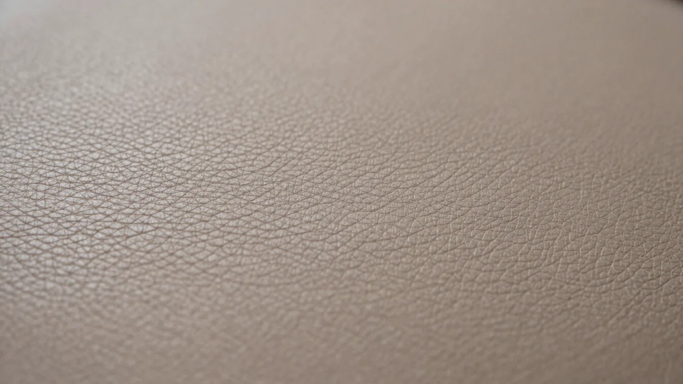 Close editorial detail of finished leather upper surface on footwear, soft directional daylight, honest leather grain, c